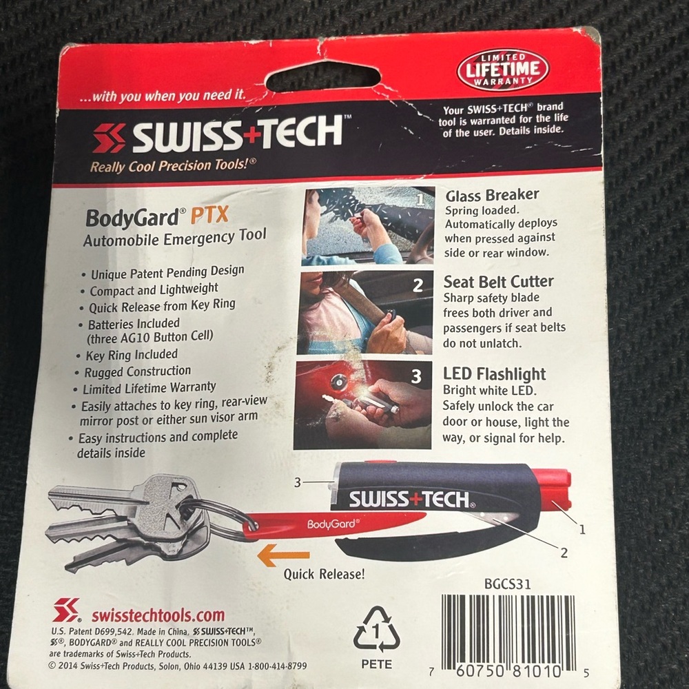 Swiss+Tech Emergency Tool with LED Flashlight - Picture 2 of 2